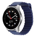 Per Coros Apex 46mm/Apex Pro / Ticwatch Pro 3 22mm cinturino in pelle con anello magnetico (blu notte)