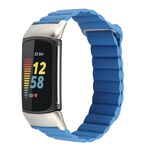 Per cinturino in pelle con anello magnetico Fitbit Charge 5 (blu cielo)