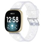 Per Fitbit Versa 4 / Sense 2 cinturino universale in TPU con polvere flash (bianco)