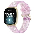 Per Fitbit Versa 4 / Sense 2 Cinturino universale in TPU con polvere flash (rosa)