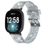Per Fitbit Versa 4 / Sense 2 cinturino universale in TPU con polvere flash (nero)