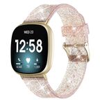 Per Fitbit Versa 4 / Sense 2 cinturino universale in TPU con polvere flash (oro rosa)