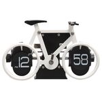 HY-F087 Orologio girevole decorativo per la casa con vibrazione automatica a forma di bicicletta retrò (bianco)