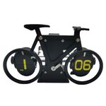 HY-F087 Orologio girevole decorativo per la casa con vibrazione automatica a forma di bicicletta retrò (nero)