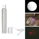 3 in 1 torcia ricaricabile USB penna laser a infrarossi rilevatore di valuta lampada (argento)