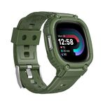 Per Fitbit Versa 4/3 / Sense 2 / Sense 1 Armor Cinturino in TPU integrato (verde militare)