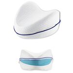 Cuscino per gambe in cotone con memoria del corpo Dormire ortopedico Sciatica Articolazione dell'anca posteriore per alleviare il dolore (interno blu)