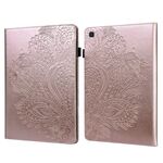 Custodia per tablet in pelle con motivo pavone in rilievo per Samsung Galaxy Tab S5e (oro rosa)