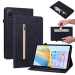 Custodia per tablet in pelle con cerniera tinta unita per Honor Pad V8 Pro Skin Feel (nero)