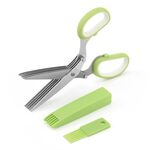 Forbici per verdure a cinque strati Forbici per triturazione ufficio in acciaio inossidabile (verde bianco)