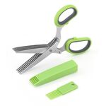 Forbici per verdure a cinque strati Forbici per triturazione ufficio in acciaio inossidabile (grigio verde)