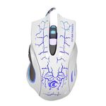 HXSJ A888B Mouse da gioco cablato con illuminazione colorata crepitante a 6 tasti (bianco)