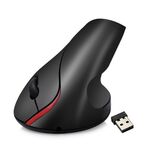 Mouse wireless verticale HXSJ A889 6 tasti 2400 DPI 2,4 GHz ricaricabile nero EDA004319401A 6922117033573