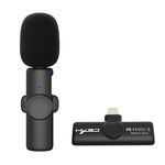 Microfono wireless lavalier HXSJ F18 2.4G 8 pin con riduzione del rumore (nero)