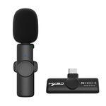 HXSJ F18 2.4G USB-C/Type-C Microfono wireless lavalier con riduzione del rumore (nero)