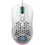HXSJ X300 7200 DPI RGB retroilluminazione intercambiabile foro posteriore mouse da gioco cablato (bianco)