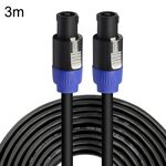 Cavo audio da maschio a maschio a quattro conduttori Ohm Cavo ad anello Cavo per altoparlanti da palco 3 m (blu nero)
