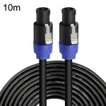 Cavo audio da maschio a maschio a quattro conduttori Ohm Cavo ad anello Cavo per altoparlante da 10 m (blu nero)