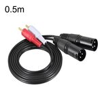 Cavo di bilanciamento audio per cavo Canon da 2RCA a 2XLR, dimensioni: 0,5 m (doppio loto a doppio Canon maschio)