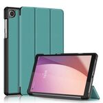 Per Lenovo M8 4th GenTB-300FU Custer Custodia per tablet in pelle con supporto a 3 pieghe in puro colore (verde scuro)