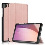 Per Lenovo M8 4th GenTB-300FU Custer custodia per tablet in pelle con supporto a 3 pieghe in puro colore (oro rosa)
