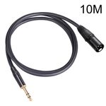 TC145BK19 Cavo audio da 6,35 mm da 1/4 di pollice TRS maschio a XLR maschio a 3 pin, lunghezza: 10 m