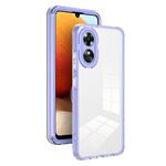 Per OPPO A17 4G 3 in 1 Custodia per telefono con cornice per PC a colori TPU trasparente (viola)