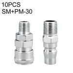 LAIZE SM + PM-30 10 pezzi connettore pneumatico a montaggio rapido per tubo dell'aria autobloccante tipo C