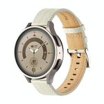 Cinturino per orologio in pelle scanalata insolita da 20 mm (bianco sporco)