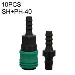 LAIZE SH + PH-40 Componenti pneumatici autobloccanti di tipo C in acciaio plastica da 10 pezzi