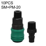 LAIZE SM + PM-20 Componenti pneumatici autobloccanti di tipo C in acciaio plastica da 10 pezzi