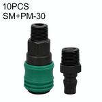 LAIZE SM + PM-30 Componenti pneumatici autobloccanti di tipo C in acciaio plastica da 10 pezzi