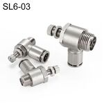 SL6-03 LAIZE Connettore pneumatico per valvola a farfalla con filettatura maschio in rame nichelato