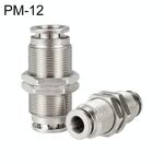 PM-12 LAIZE Raccordo rapido pneumatico diritto passaparete in rame nichelato