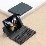 Custodia in pelle per tastiera Bluetooth pieghevole magnetica per Samsung Galaxy Z Fold3 5G / Fold4 5G / Mate X2 / Mate XS 2 GKK (verde scuro)