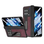 Custodia per telefono all-inclusive per vivo X Fold Napa Texture (rossa)