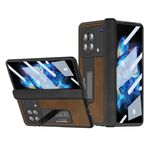 Custodia per telefono all-inclusive per vivo X Fold Napa Texture (marrone)