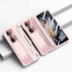 Custodia per telefono con cerniera a copertura totale integrata per Honor Magic Vs con stilo (rosa)