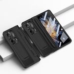 Custodia per telefono con cerniera a copertura totale integrata per Honor Magic Vs con stilo (nero)