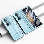 Custodia per telefono con cerniera a copertura totale integrata per Honor Magic Vs con stilo (blu)