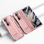 Custodia per telefono con cerniera pieghevole integrata per Honor Magic Vs con stilo (oro rosa)
