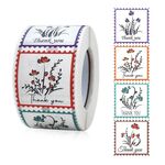 5 rotoli Etichetta adesiva per etichette adesive con sigillo di imballaggio per alimenti regalo quadrato grazie, dimensioni: 38x38mm (K-212-R1)