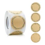5 rotoli di carta kraft fiore pianta adesivo confezione regalo decorazione adesivo, dimensioni: 5,0 cm (B-92-50)