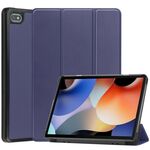 Per Blackview Oscal Pad 10 Custodia per tablet in pelle con supporto a 3 pieghe Custer Pure Color (blu scuro)