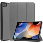 Per Blackview Oscal Pad 10 Custodia per tablet in pelle con supporto a 3 pieghe Custer Pure Color (grigio)