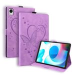 Per Realme Pad Mini Custodia per tablet in pelle con motivo farfalla Love da 8,7 pollici con supporto e sonno (viola)
