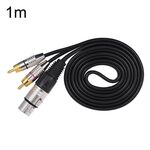 Cavo audio stereo da XLR femmina a 2RCA maschio, lunghezza: 1 m