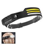 W689-3 Lampada frontale con sensore di movimento ricaricabile USB a luce bianca COB Torcia da pesca all'aperto