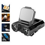 HW-888 XPE + 2835 LED Lampada frontale a induzione multi-luce con clip sulla luce del cappello (nero)