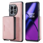 Per OnePuls 11 JEEHOOD Custodia in pelle per telefono orizzontale con cerniera magnetica (rosa)